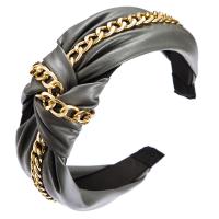 Hair Bands, Leather, with Zinc Alloy, fashion jewelry & for woman nickel, lead & cadmium free, 45mm 