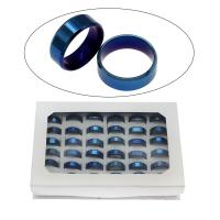 acero inoxidable anillo, con caja de papel, forma de anillo, chapado, tamaño del anillo mixto & unisexo, más colores para la opción, 8mm, tamaño:7-12, 36PCs/Caja, Vendido por Caja