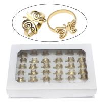 Edelstahl Fingerring, mit Zettelkasten, Schmetterling, plattiert, Mischringgröße & für Frau, keine, 14mm, Größe:7-12, 36PCs/Box, verkauft von Box