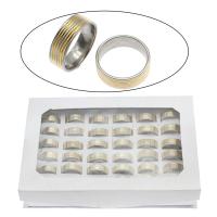 acero inoxidable anillo, con caja de papel, forma de anillo, chapado, tamaño del anillo mixto & unisexo, 8mm, tamaño:7-12, 36PCs/Caja, Vendido por Caja