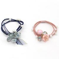 Crystal Hair Jewelry Elastic, with Rubber Band & Lace, random style & Korean style & for woman 