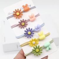 Plastic Hair Jewelry Elastic, with Rubber Band, Korean style & for children mixed colors 