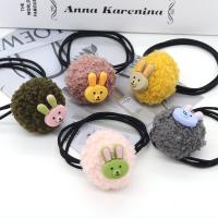 Plush Hair Jewelry Elastic, with Rubber Band, Girl & Korean style mixed colors 