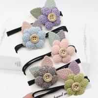 Ponytail Holder, Cloth, with Rubber Band, Flower, Korean style & for woman 32mm 
