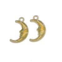 Zinc Alloy Jewelry Pendants, Moon, gold color plated, Mini & cute & fashion jewelry & DIY & enamel, yellow Approx 1.6mm 