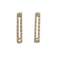 Zinc Alloy Ear Stud Component, Rectangle, gold color plated, hollow Approx 1.6mm 