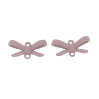 Zinc Alloy Charm Connector, Bowknot, stoving varnish, 1/1 loop, pink Approx 2mm 