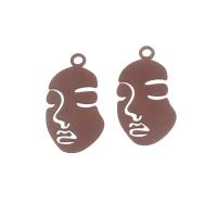 Zinc Alloy Jewelry Pendants, Face, stoving varnish, vintage & Mini & DIY, red Approx 2mm 
