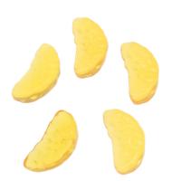 Fruta resina Cabochon, Naranja, Mini & Lindo & Bricolaje, amarillo, 20x10x4mm, 200PCs/Bolsa, Vendido por Bolsa