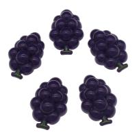 Fruta resina Cabochon, Uva, Mini & Lindo & Bricolaje, Púrpura, 24x16x7mm, 200PCs/Bolsa, Vendido por Bolsa