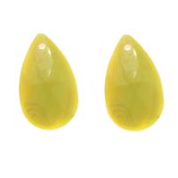 Glass Pendants, Teardrop, DIY & faceted, yellow Approx 1mm 