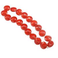 Plaqué Perles de verre, Plat rond, facettes, rouge Environ 1mm Vendu par brin