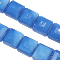 Plaqué Perles de verre, cadre, facettes, bleu Environ 1mm Vendu par brin