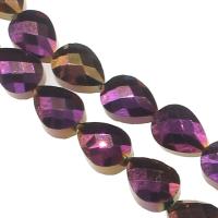 Plaqué Perles de verre, larme, facettes, violet Environ 1mm Vendu par brin