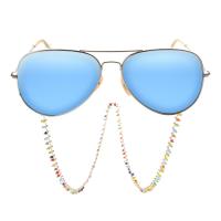 Zinc Alloy Glasses Chain, with Seedbead & Silicone, plated, anti-skidding & for woman & enamel Approx 27.6 Inch 