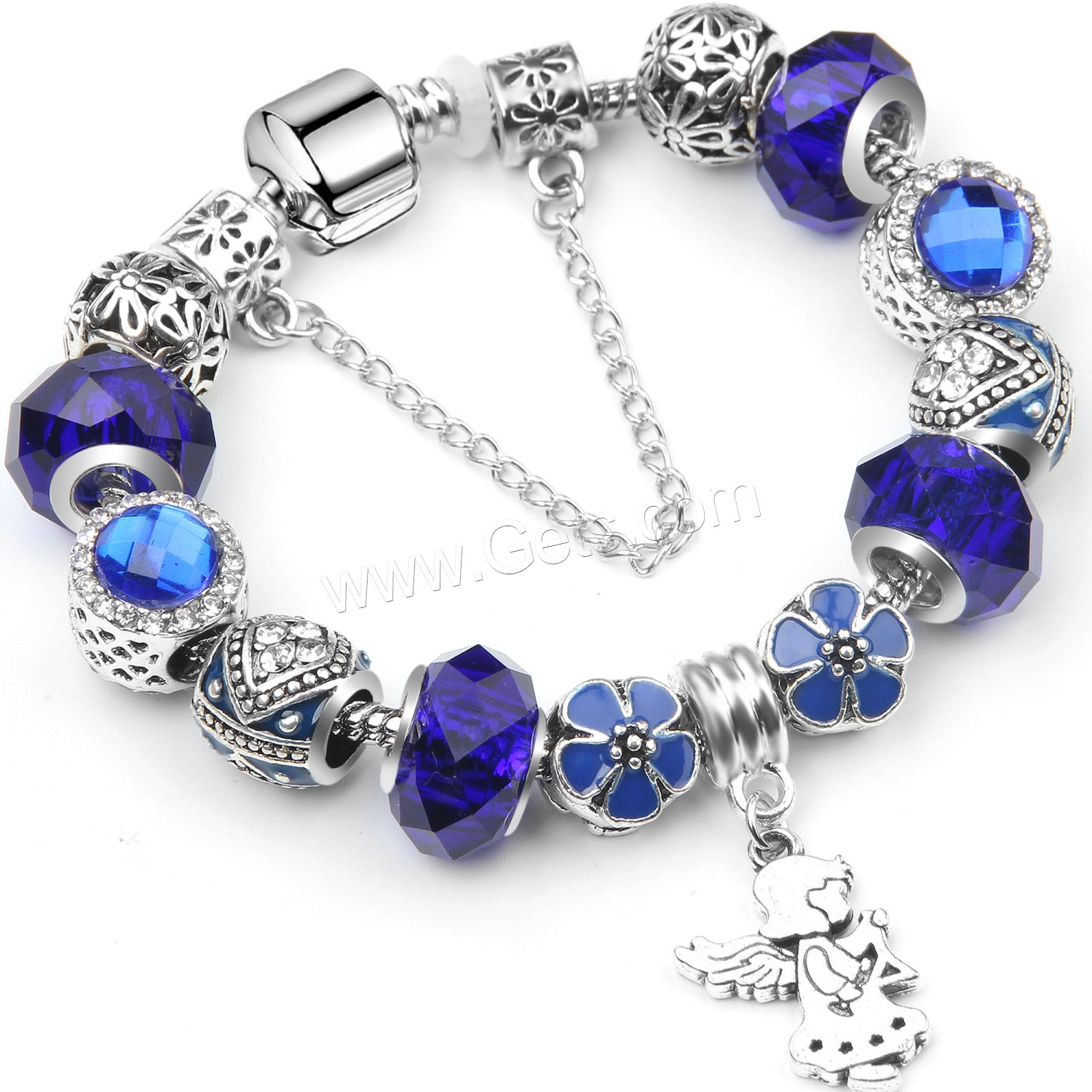 Zinc Alloy European Bracelets, with Crystal & Brass, plated, different size for choice & for woman & with rhinestone, more colors for choice, Sold By Strand