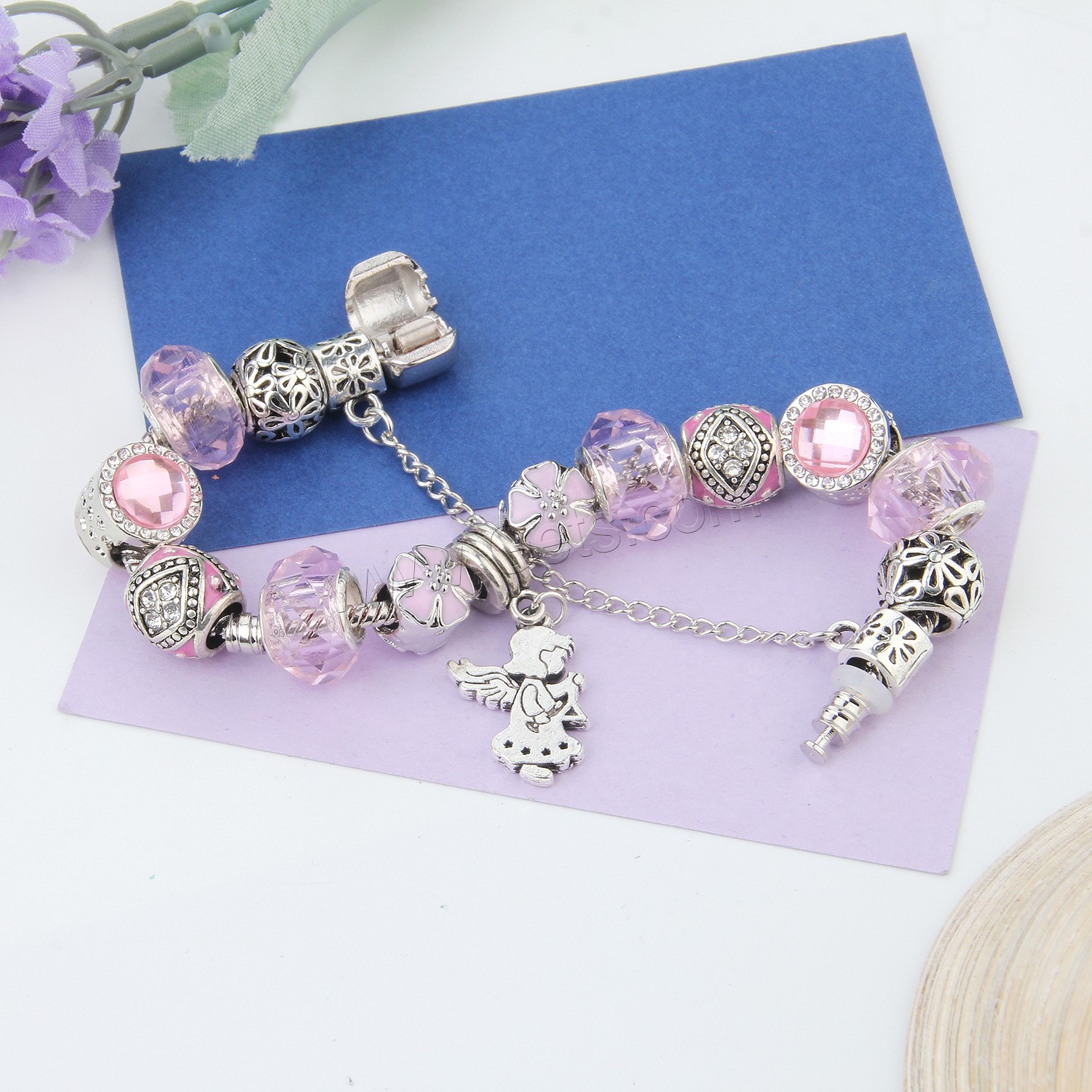 Zinc Alloy European Bracelets, with Crystal & Brass, plated, different size for choice & for woman & with rhinestone, more colors for choice, Sold By Strand