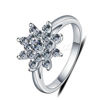Cubic Zirconia Micro Pave Sterling Silver Finger Ring, 925 Sterling Silver & micro pave cubic zirconia & for woman, silver color 