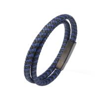 acier inoxydable bracelet, avec Cuir, bijoux de mode & unisexe & normes différentes pour le choix, 18.5cm   20.5cm  22cm, Vendu par PC
