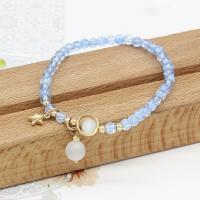 Natural Stone Bracelet, with Crystal, fashion jewelry & for woman 18cm 