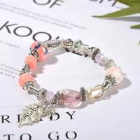 Zinc Alloy Bracelet, with Natural Stone & Crystal, fashion jewelry & for woman 6cm 