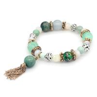 цинковый сплав браслет, с Природный камень, ювелирные изделия моды & Женский, Много цветов для выбора, 6cm, продается PC