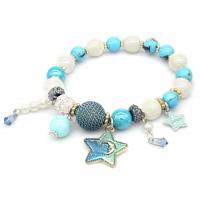 Natural Stone Bracelet, with Crystal & Plastic Pearl & Zinc Alloy, fashion jewelry & for woman 6cm 