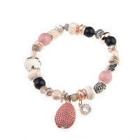 Zinc Alloy Bracelet, with Natural Stone & Crystal, fashion jewelry & Unisex 6cm 