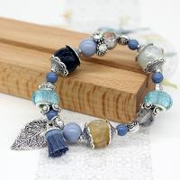 цинковый сплав браслет, с Природный камень & Кристаллы, ювелирные изделия моды & Женский, Много цветов для выбора, 6cm, продается PC