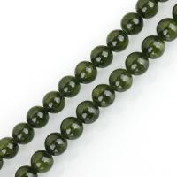 Green+Jade Perle, rund, keine, 8x8x8mm, Bohrung:ca. 1.5mm, Länge:ca. 16 ZollInch, ca. 49PCs/Strang, verkauft von Strang[