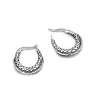 Titanium Steel Earrings, Unisex, silver color 