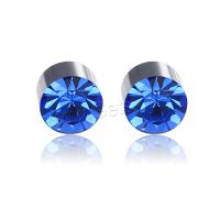 Stainless Steel Magnetic Stud Earring, with Magnet & Rhinestone, fashion jewelry & Unisex 