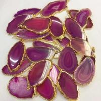 Agate Zinc Alloy Pendants, with Zinc Alloy, Teardrop, gold color plated, vintage & fashion jewelry & DIY 25*50mm 