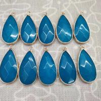 Agate Zinc Alloy Pendants, with Zinc Alloy, Teardrop, gold color plated, vintage & fashion jewelry & DIY 15*28mm 