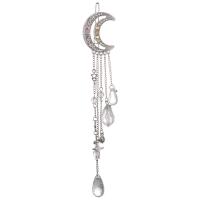 Zinc Alloy Hair Clip, Moon and Star, plated, for woman & with rhinestone 120mm 