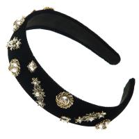 Velveteen Hair Band, with Plastic Pearl & Zinc Alloy, fashion jewelry & for woman, nickel, lead & cadmium free, 32mm 