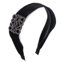 Velveteen Hair Band, fashion jewelry & for woman & with rhinestone, 45mm 