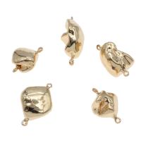 South Sea Shell Connector, with Brass, Baroque, gold color plated, fashion jewelry & DIY & 1/1 loop, 30*18mm-33*18mm Approx 2mm 