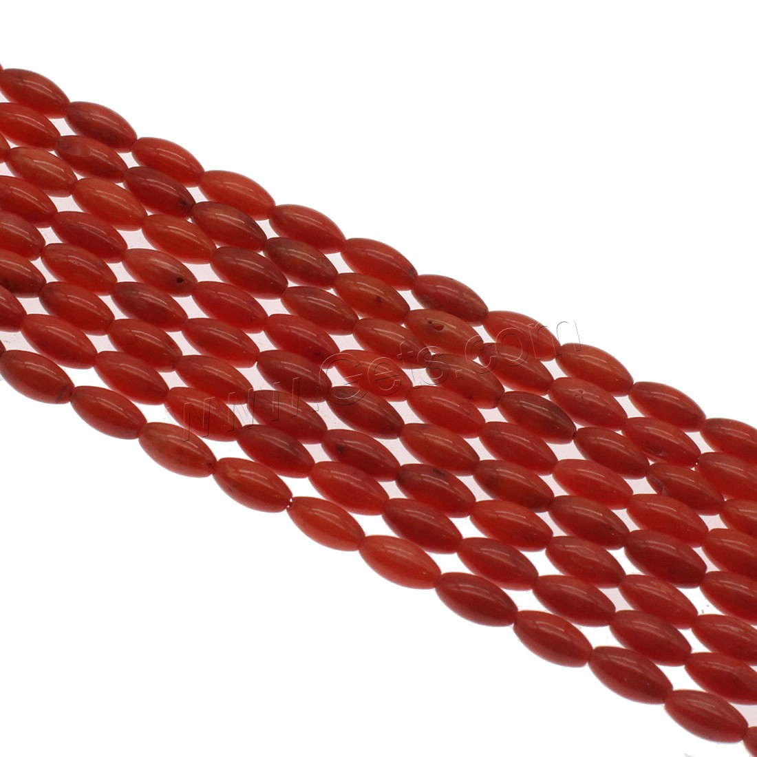 Natürliche Korallen Perlen, Koralle, Olive, verschiedene Größen vorhanden, rot, Bohrung:ca. 1mm, Länge:ca. 14.9 ZollInch, verkauft von Strang