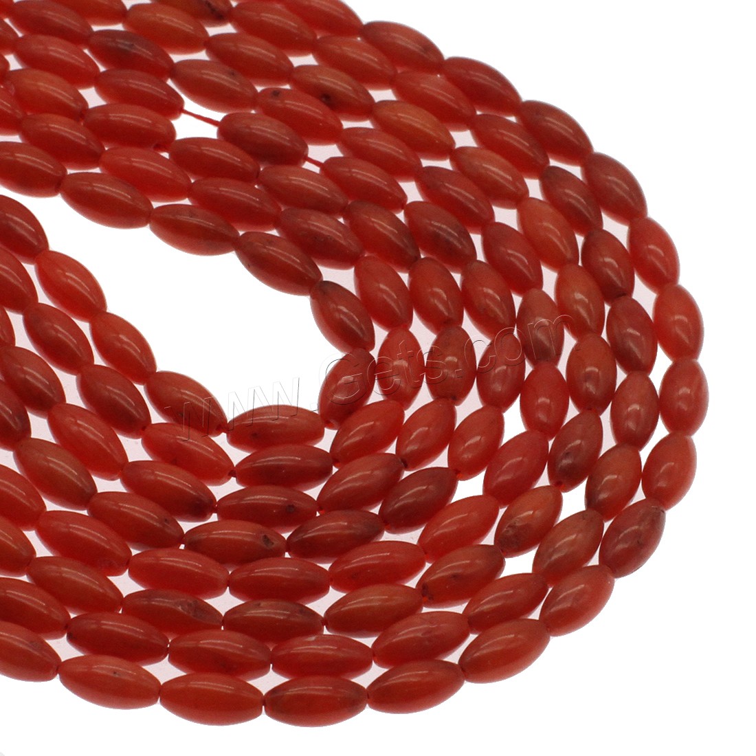 Perles en corail naturel, olivâtre, normes différentes pour le choix, rouge, Trou:Environ 1mm, Longueur:Environ 14.9 pouce, Vendu par brin