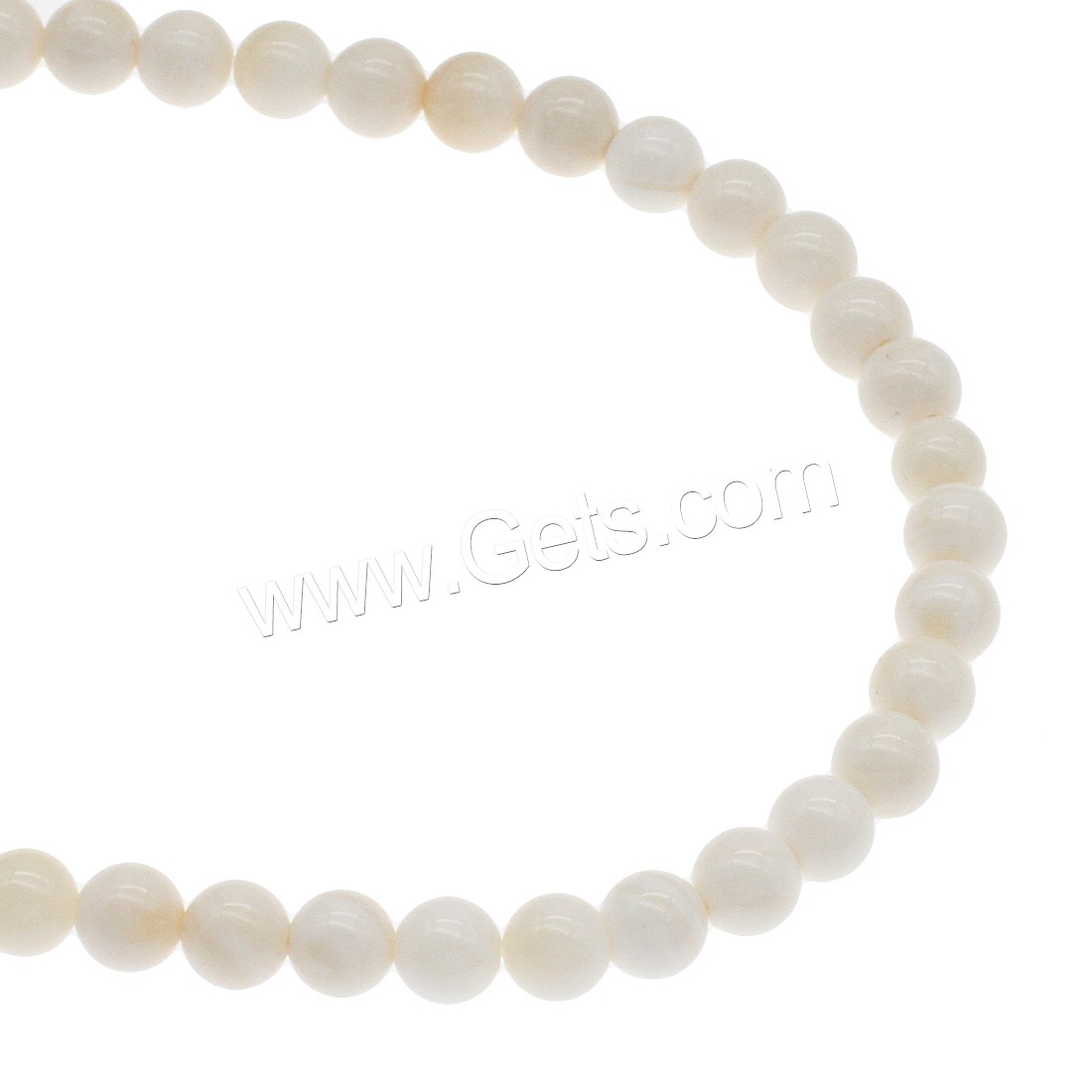 Turbanschnecken Perlen, rund, verschiedene Größen vorhanden, weiß, Bohrung:ca. 1mm, Länge:ca. 14.9 ZollInch, verkauft von Strang