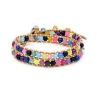 Wrap Bracelets, Titanium Steel, with Natural Stone, Adjustable & fashion jewelry & multilayer & for woman 41cm 