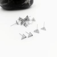 Гвоздик для сережки из нержавеющей стали, нержавеющая сталь, Треугольник, ювелирные изделия моды & DIY, оригинальный цвет, 7mm, продается PC
