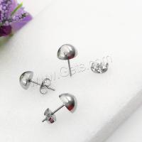 Stainless Steel Earring Stud Component, fashion jewelry & for woman, 3mm  4mm  5mm   6mm   7mm   8mm   9mm   10mm 