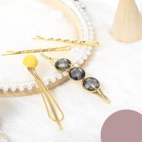Zinc Alloy Hair Slide, gold color plated & for woman, metallic color plated 
