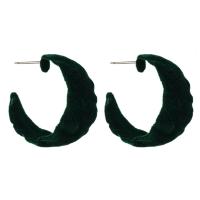 Velveteen Hoop Earring, with Zinc Alloy, fashion jewelry & for woman 