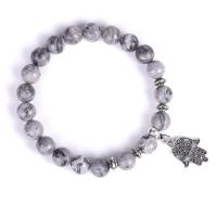 Gemstone Bracelets, Natural Stone, with Elastic Thread, fashion jewelry & Unisex nickel, lead & cadmium free, 8mm 