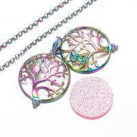Zinc Alloy Aromatherapy Necklace, colorful plated, can open and put into something & Unisex & round link chain Approx 23.6 Inch 