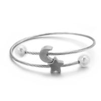 Stainless Steel Bangle, with Shell Pearl, plated, fashion jewelry & for woman 2mm,8mm, Inner Approx 60mm Approx 7.4 Inch 
