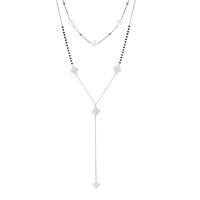 Stainless Steel Jewelry Necklace, with Crystal, with 6cm extender chain, Four Leaf Clover, oval chain & for woman & faceted & , original color, 11mm,145mm Approx 15.7 Inch, Approx 23.6 Inch 